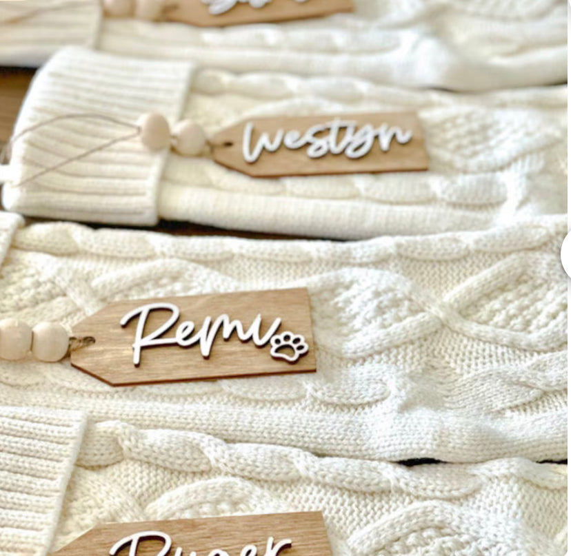 Stocking name tags