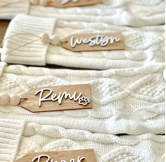 Stocking name tags