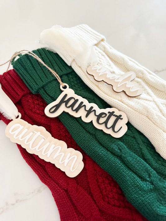 Personalized stocking tags