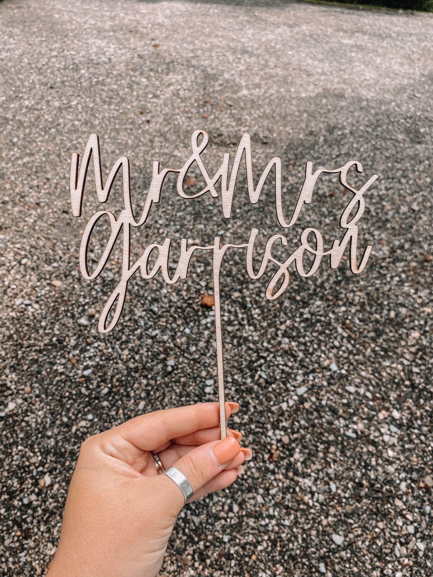 Wooden Wedding Cake Toppers