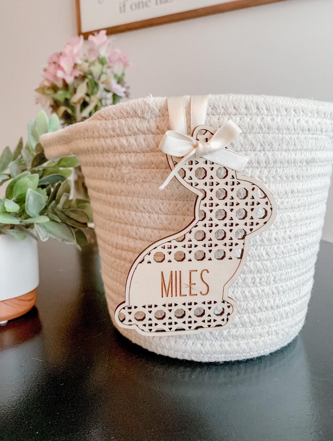 Rattan Wooden Easter Tags