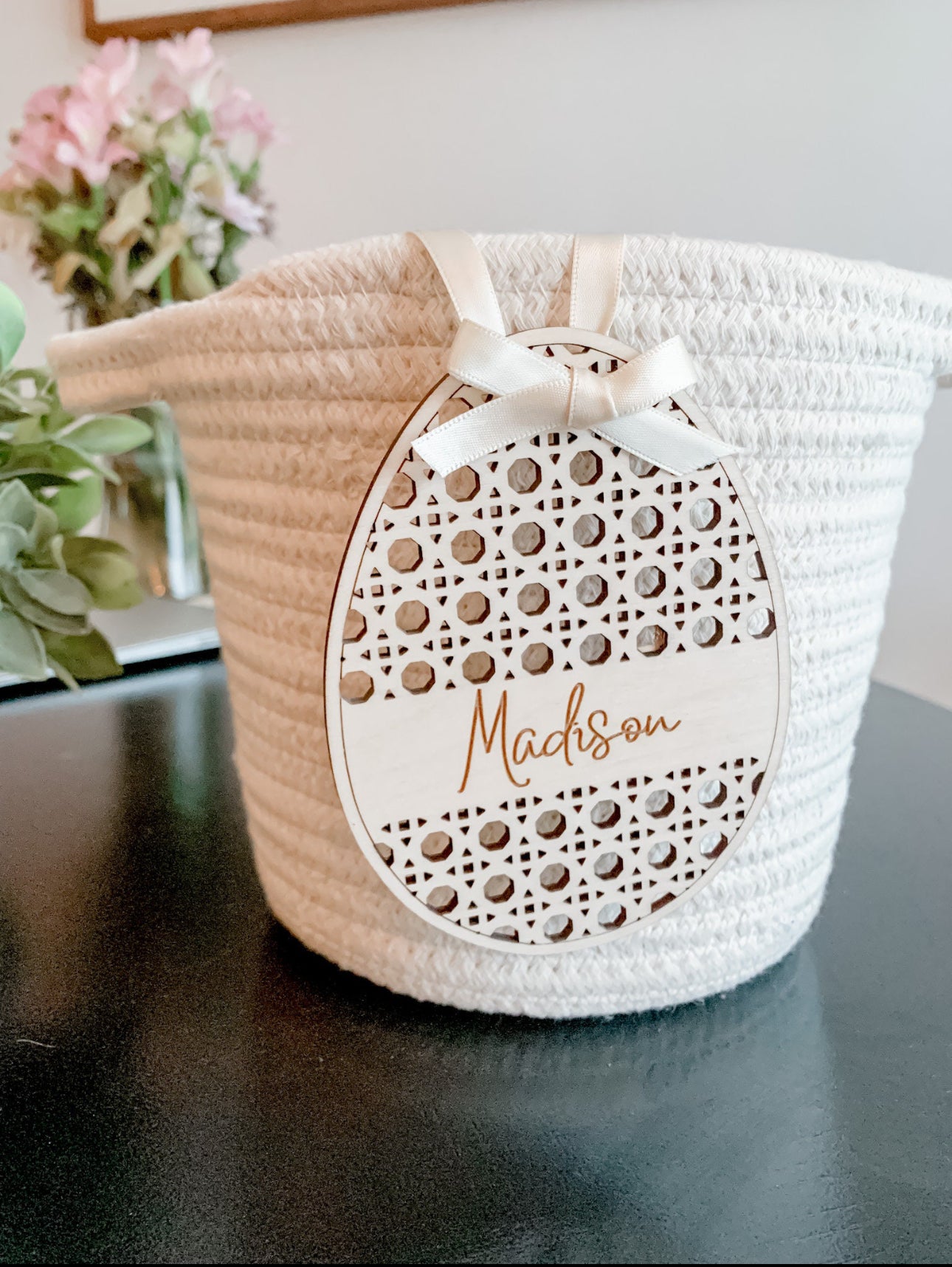 Rattan Wooden Easter Tags