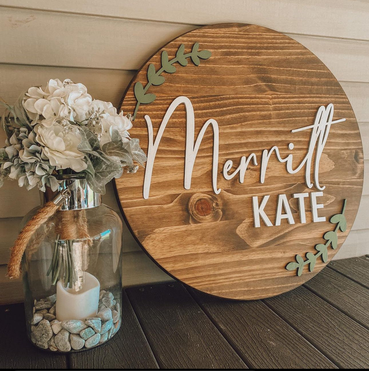 Boho Floral Nursery Name Sign