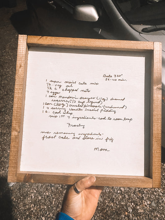 Wooden Engraved Recipe