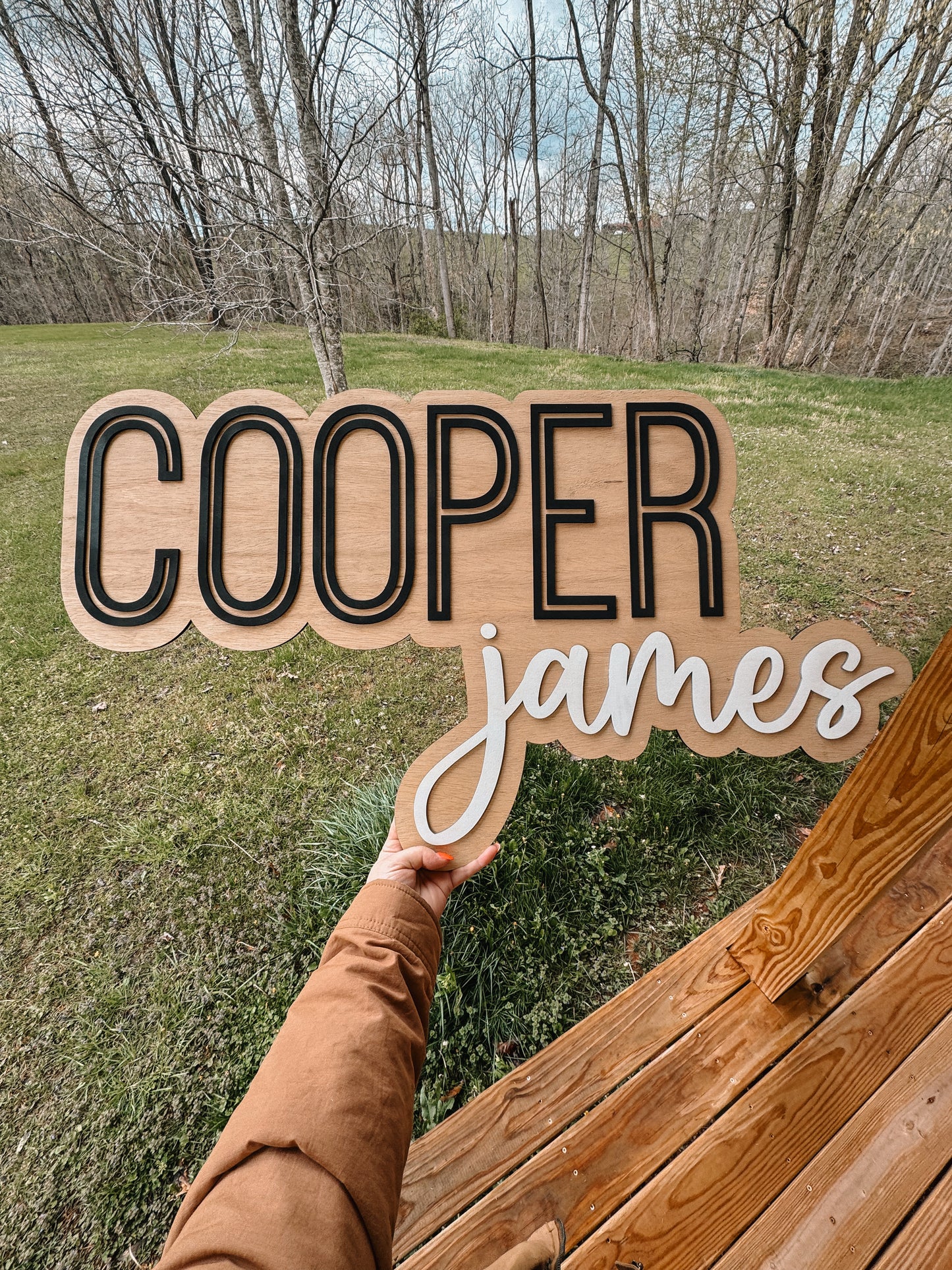 Large Wood Name Cutout