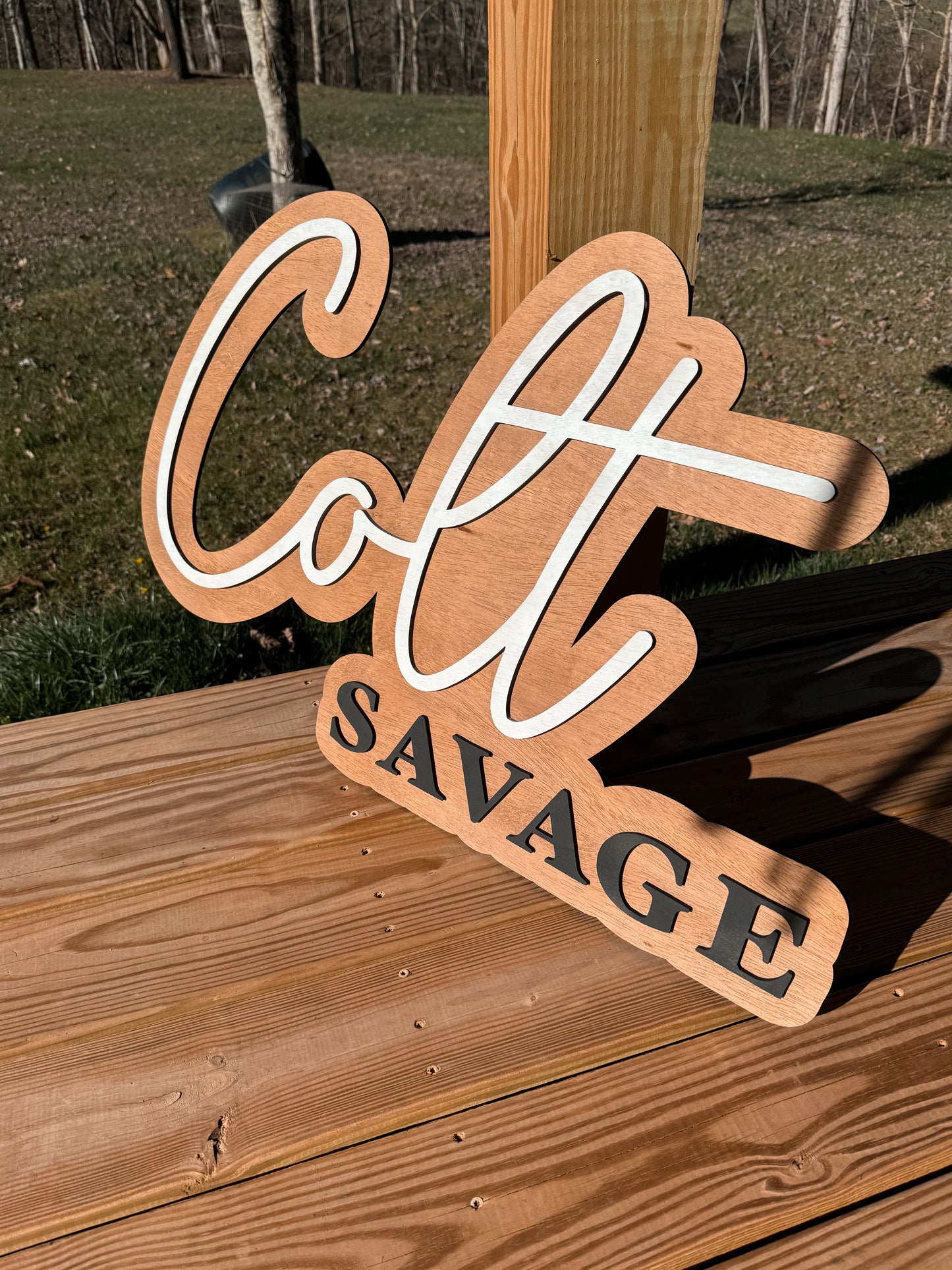 Large Wood Name Cutout